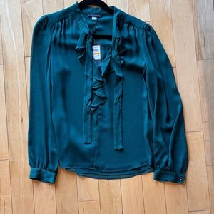 Green Tommy Hilfiger Ruffle Blouse